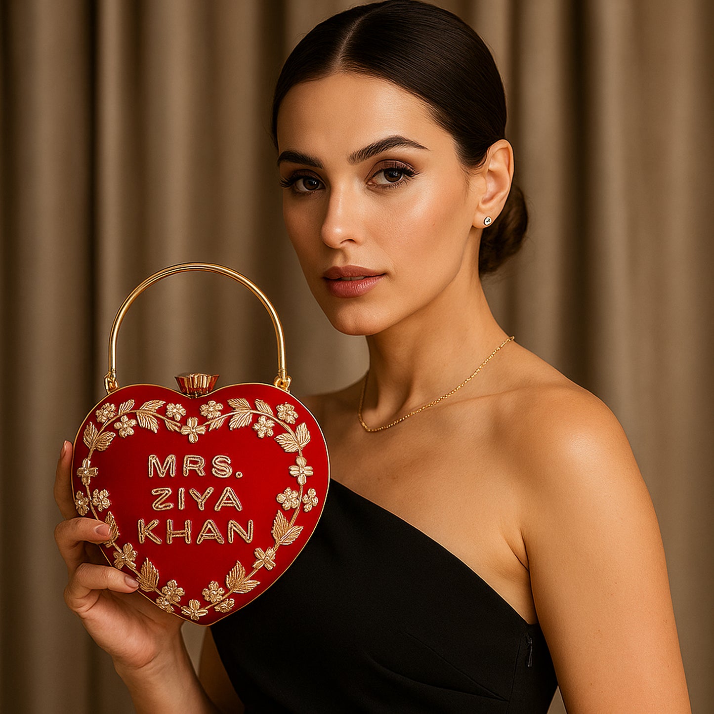 Beutifully & stylish Heart Shape Name Clutch.