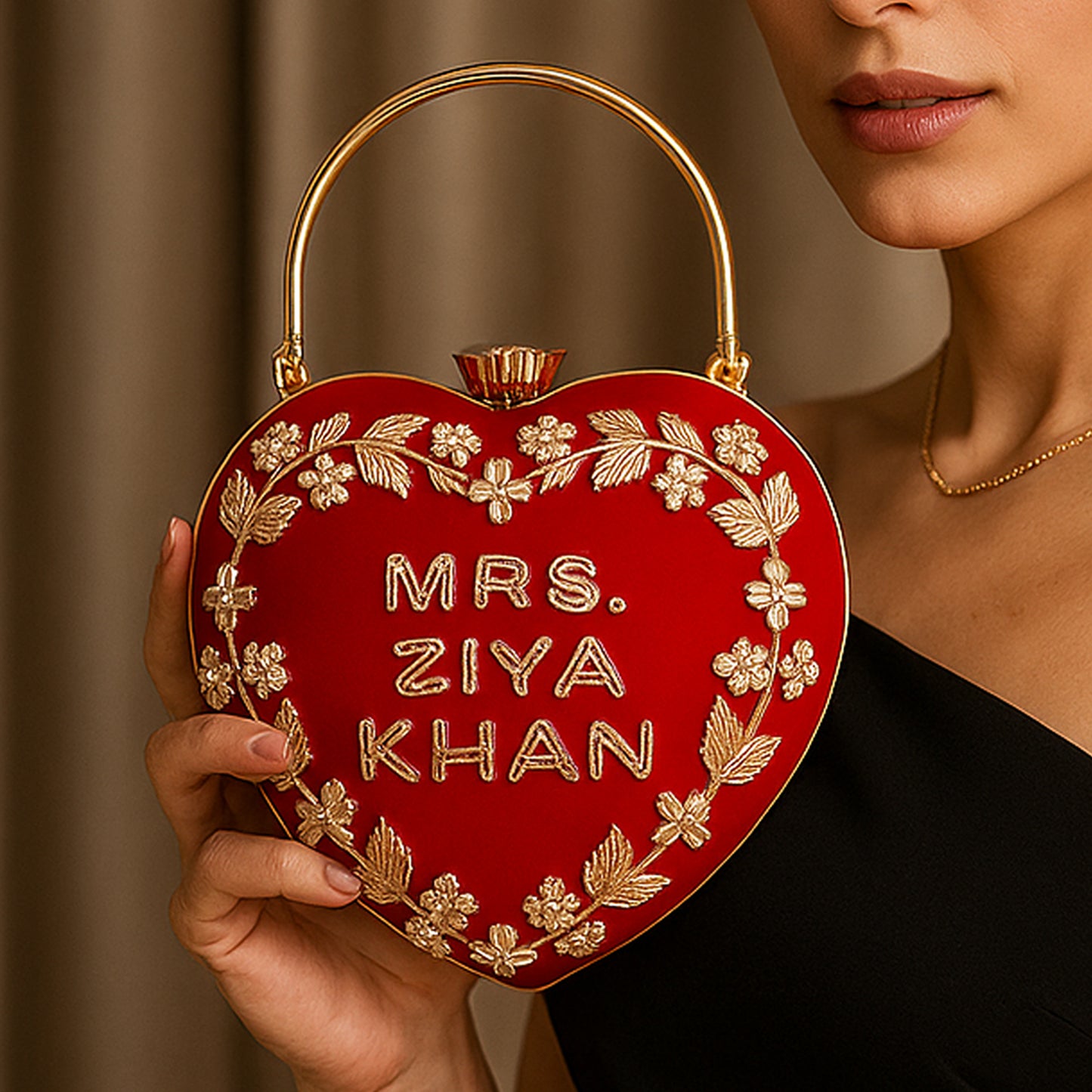 Beutifully & stylish Heart Shape Name Clutch.