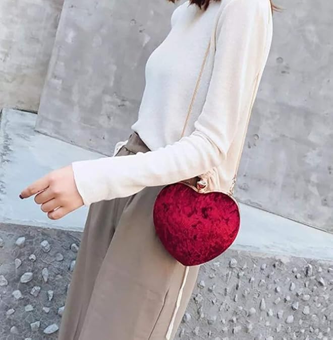 MaFs Embroidered Heart Box Clutch for Women/Girls