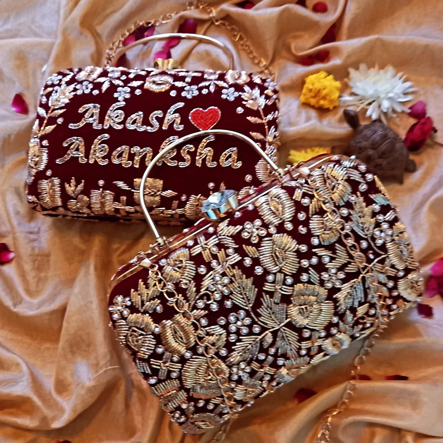 MaFs Embroidery Customized Bridal Clutch