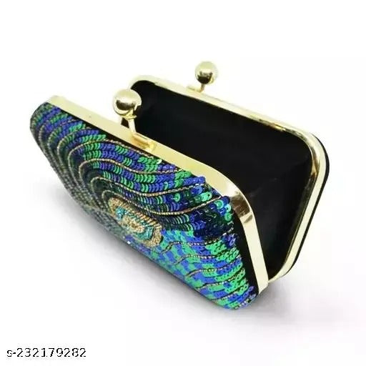 MaFs Embroidery Box Clutch for Women, Girls