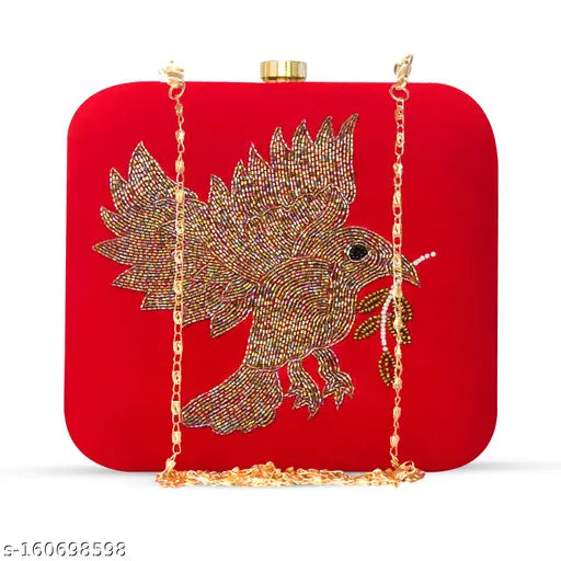 MaFs Embroidered Box Clutche Bag