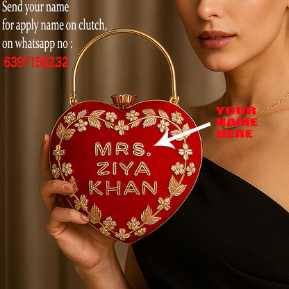 Beutifully & stylish Heart Shape Name Clutch.