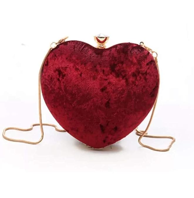 MaFs Embroidered Heart Box Clutch for Women/Girls