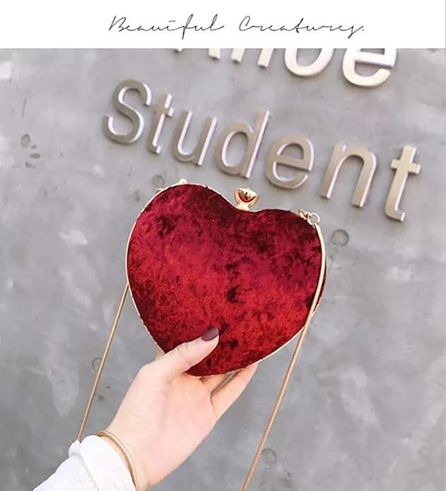 MaFs Embroidered Heart Box Clutch for Women/Girls