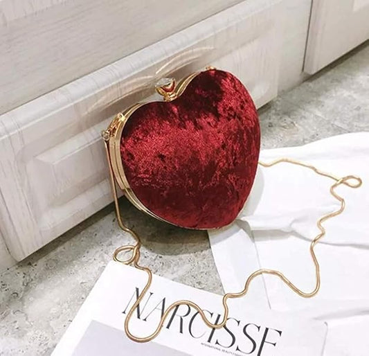 MaFs Embroidered Heart Box Clutch for Women/Girls
