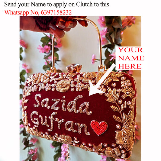 MaFs Embroidery Customized Bridal Clutch
