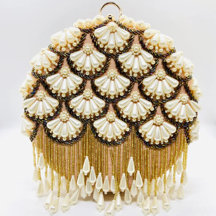 MaFs Embroidery Round Shape Women Clutches