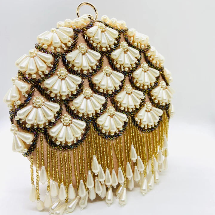 MaFs Embroidery Round Shape Women Clutches