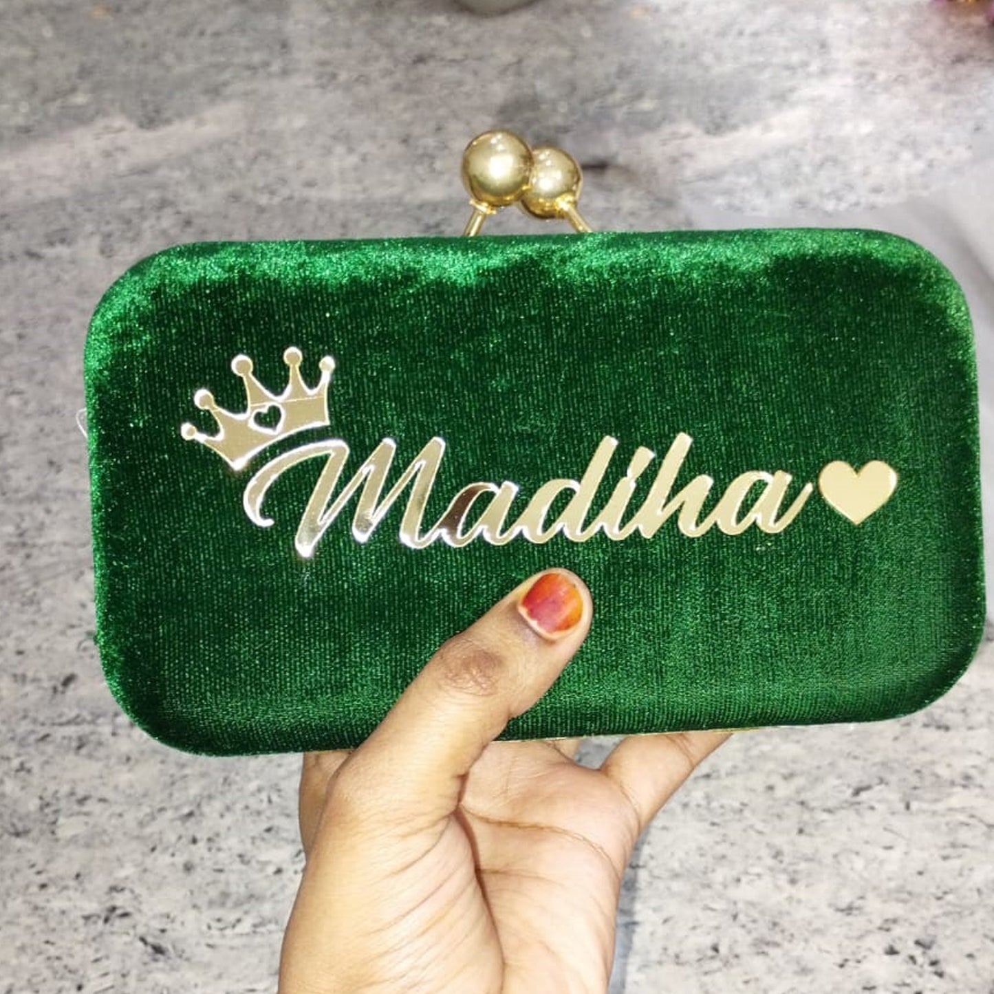 MaFs Portrait Caricature Personalised customized GREEN Clutch Bag