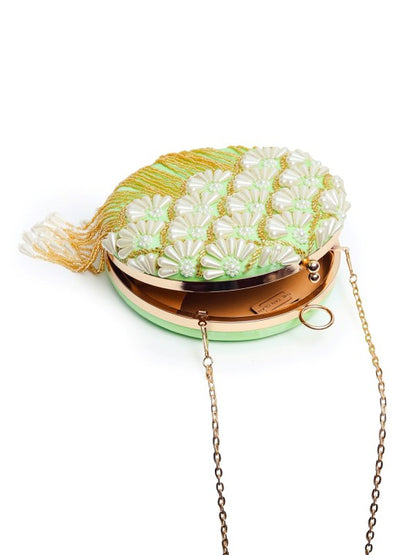 MaFs Embroidery Round Shape Women Clutches
