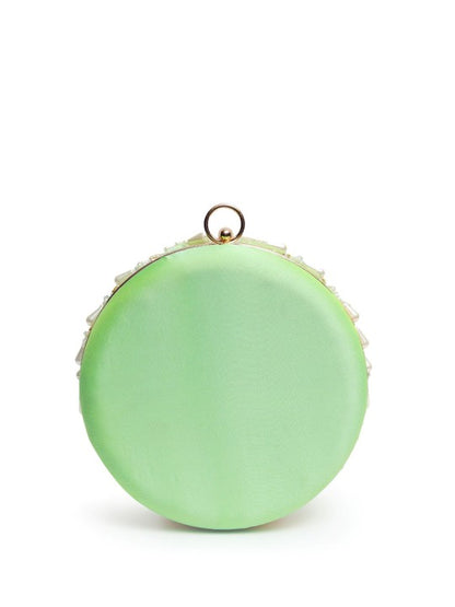 MaFs Embroidery Round Shape Women Clutches