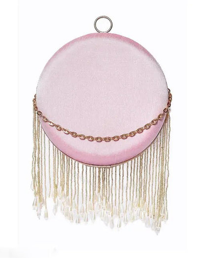 MaFs Embroidery Round Shape Women Clutches