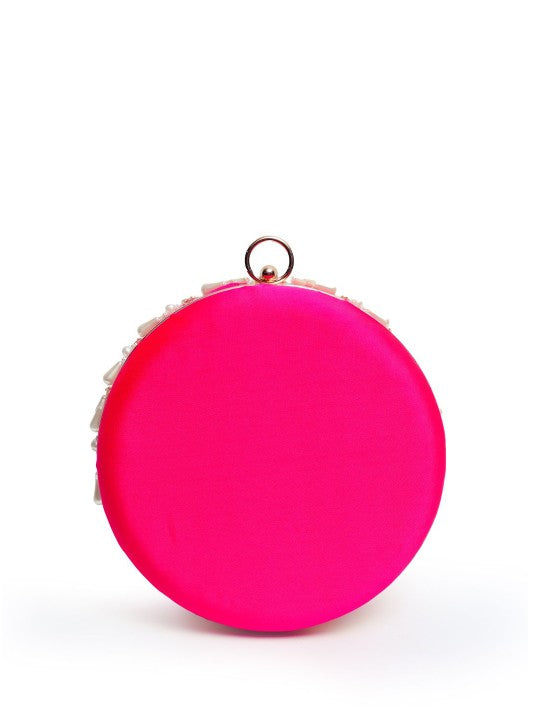 MaFs Embroidery Round Shape Women Clutches