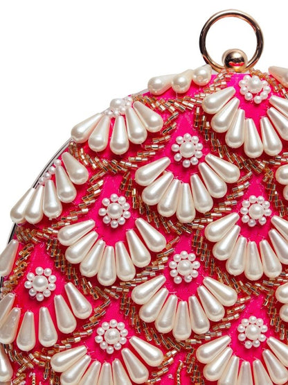 MaFs Embroidery Round Shape Women Clutches