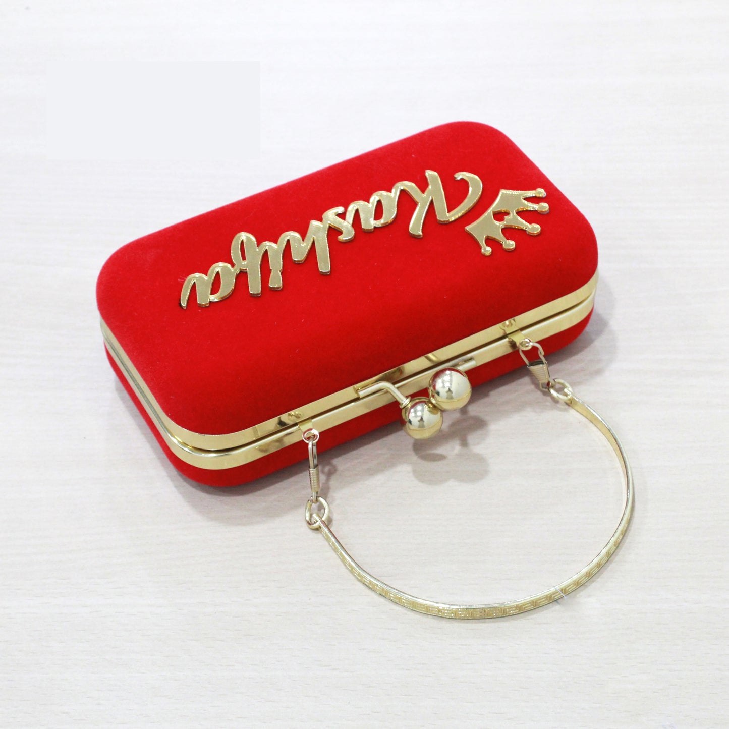 MaFs Portrait Caricature Personalised customized RED Clutch Bag