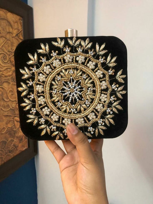 MaFs Emb Thali Square Clutch for Women