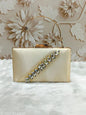MaFs Beads & Stone Boarder party clutch Hand purse