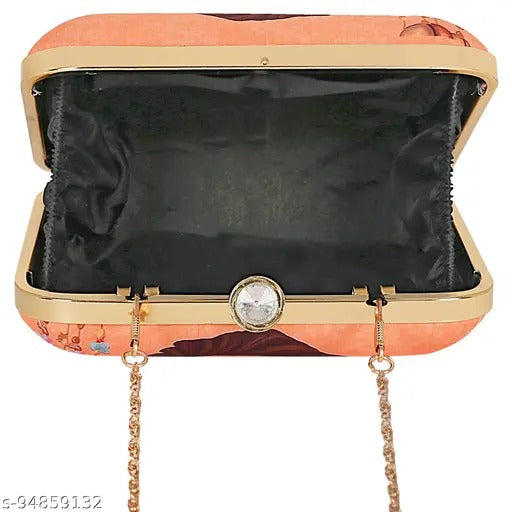 MaFs Printed Box Clutch for Women, Girls