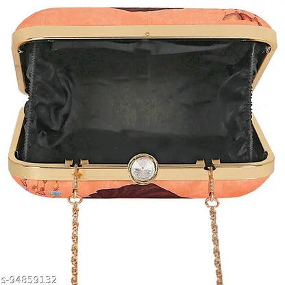 MaFs Printed Box Clutch for Women, Girls