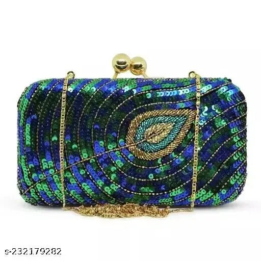 MaFs Embroidery Box Clutch for Women, Girls