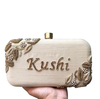 Mafs Customize Embroidery Box Name Clutch (Both Side Emb.)