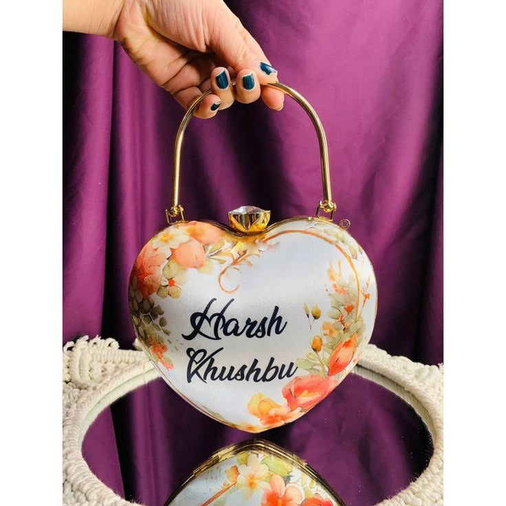MaFs Portrait Caricature Personalised customized Clutch Bag (HEART SHAPE