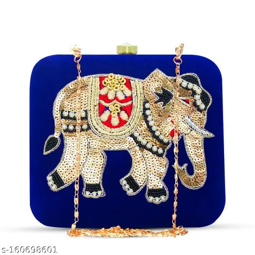 MaFs Embroidery Clutch bag for Women, Girls (Elephant)