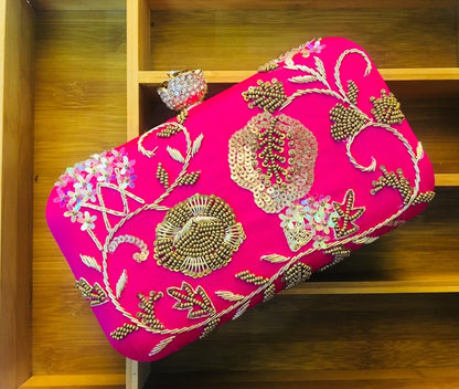 MaFs Embroidered Party Clutche For Women/Girls