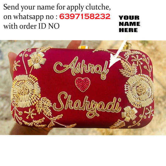 MaFs Customize Embroidery Name Clutch