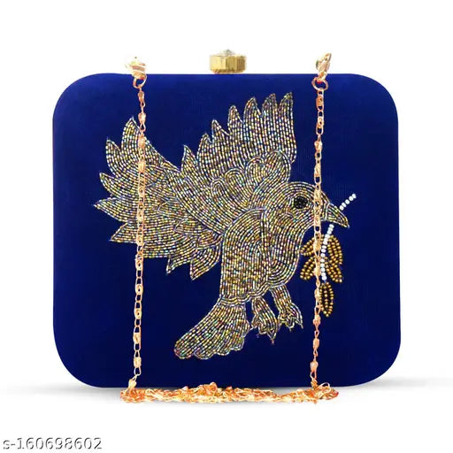 MaFs Embroidered Box Clutche Bag
