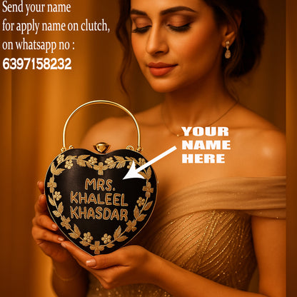 Beutifully & stylish Heart Shape Name Clutch.