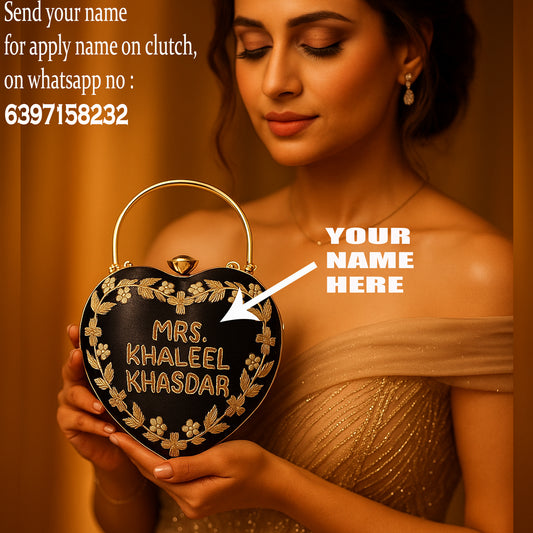 Beutifully & stylish Heart Shape Name Clutch.