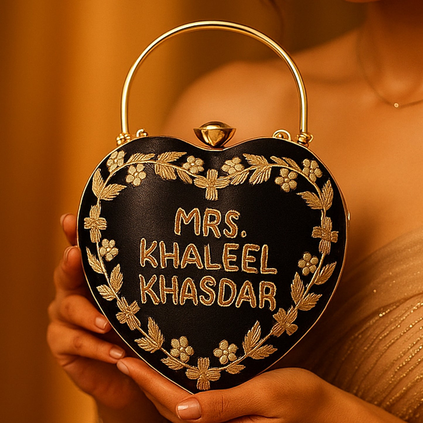 Beutifully & stylish Heart Shape Name Clutch.