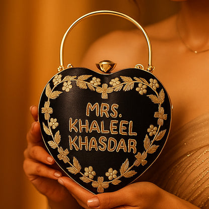 Beutifully & stylish Heart Shape Name Clutch.
