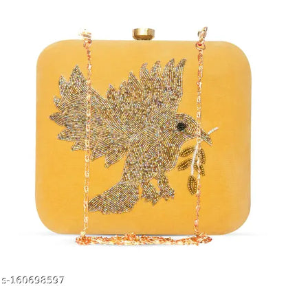 MaFs Embroidered Box Clutche Bag