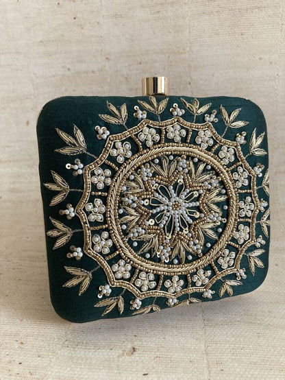 MaFs Emb Thali Square Clutch for Women