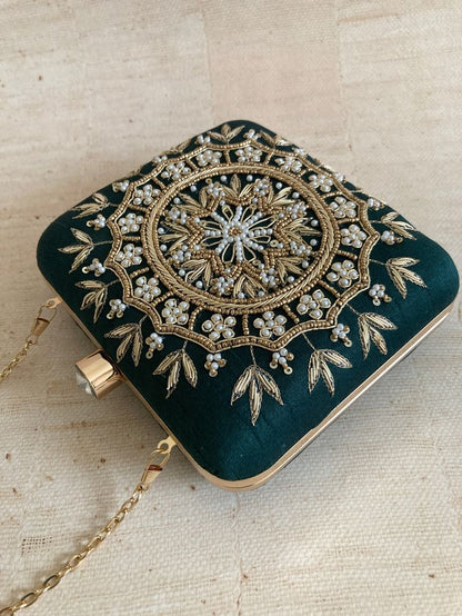 MaFs Emb Thali Square Clutch for Women