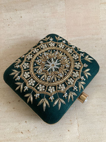MaFs Emb Thali Square Clutch for Women