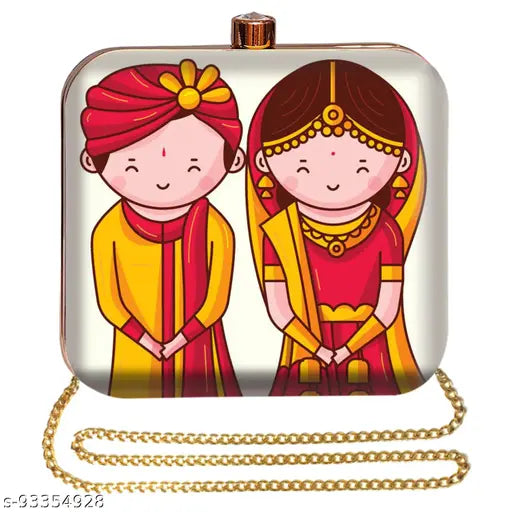 MaFs Pretty Printed Box Clutche Bags For Girls/Women.
