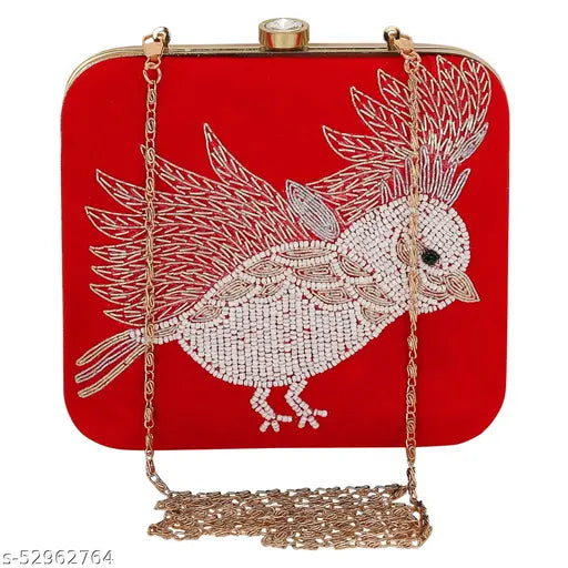 MaFs Fancy & Trendy Women Clutche With Embroideredry Work
