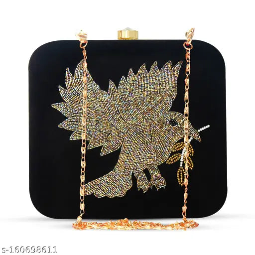 MaFs Embroidered Box Clutche Bag