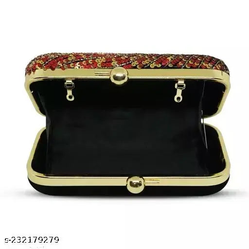 MaFs Embroidery Box Clutch for Women, Girls