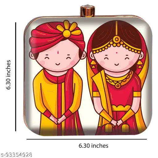 MaFs Pretty Printed Box Clutche Bags For Girls/Women.