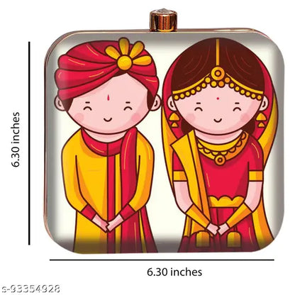 MaFs Pretty Printed Box Clutche Bags For Girls/Women.