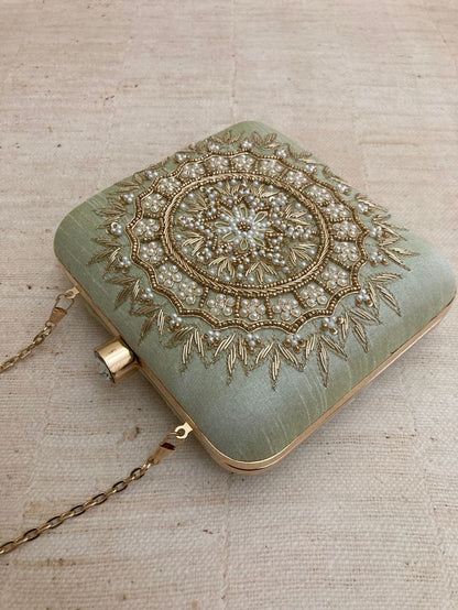 MaFs Emb Thali Square Clutch for Women