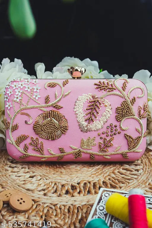 MaFs Embroidered Party Clutche For Women/Girls