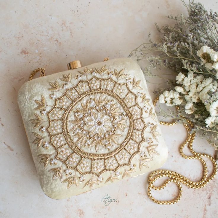 MaFs Emb Thali Square Clutch for Women