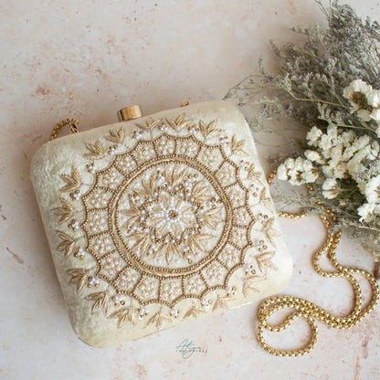 MaFs Emb Thali Square Clutch for Women