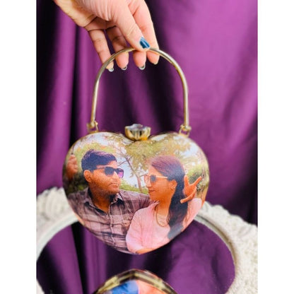 MaFs Portrait Caricature Personalised customized Clutch Bag (HEART SHAPE